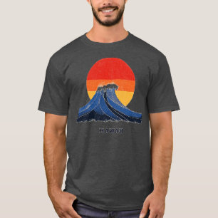 Camiseta Hawaii Wave e Sunset Graphic TSirt