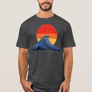 Camiseta Hawaii Wave e Sunset Graphic TSirt