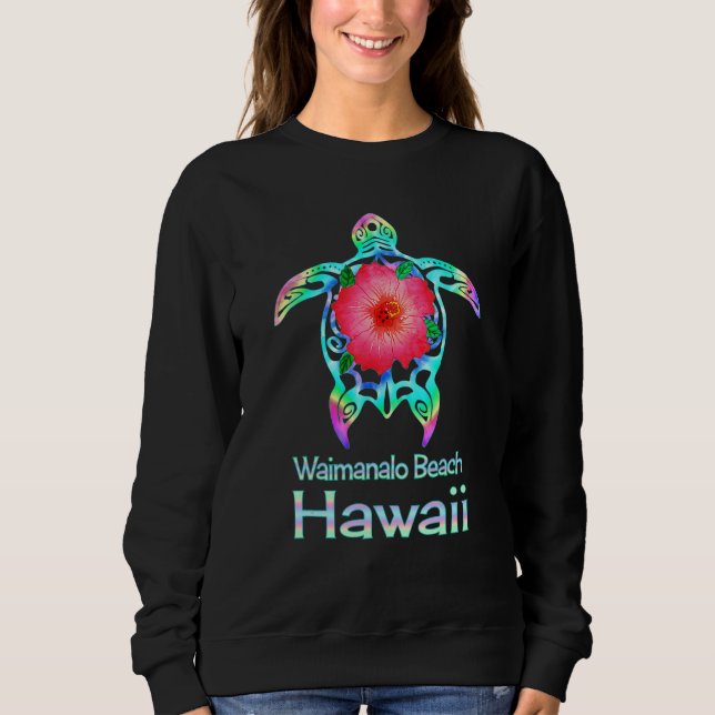 Camiseta Hawaiian Colorful Sea Turtle Waimanalo Beach Hawai (Frente)