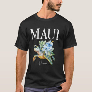 Camiseta Hawaiian Hibiscus Flowers Sea Turtles Maui Hawaii