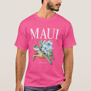 Camiseta Hawaiian Hibiscus Flowers Sea Turtles Maui Hawaii