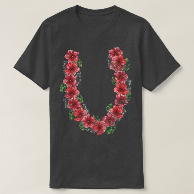 Camiseta Hawaiian Hibiscus Flowers Tropical Summer Vacation (Frente do Design)