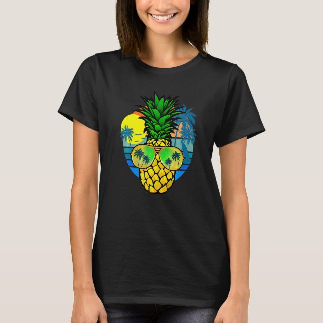 Camiseta Hawaiian Pineapple Sunglass Hawaii Beach Vacatio (Frente)
