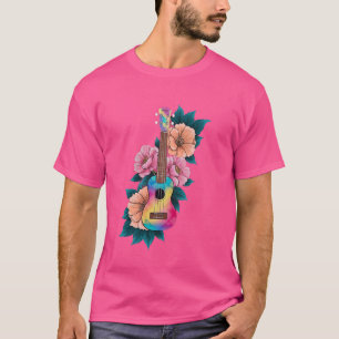 Camiseta Hawaiian Ukulele Flower Ukulele Lover