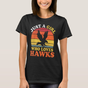 Camiseta Hawk Bird Vintage Apenas Uma Menina Que Ama Hawks
