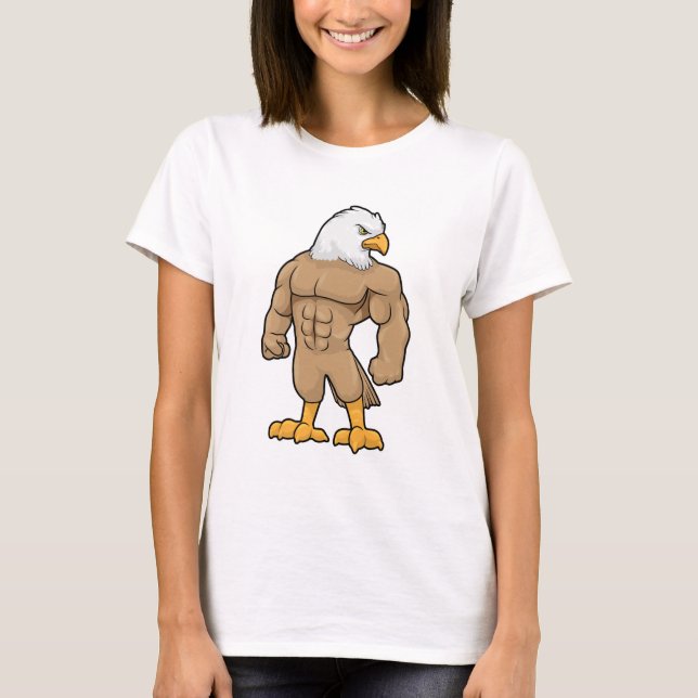 Camiseta Hawk como Bodybuilder com pacote Seis (Frente)