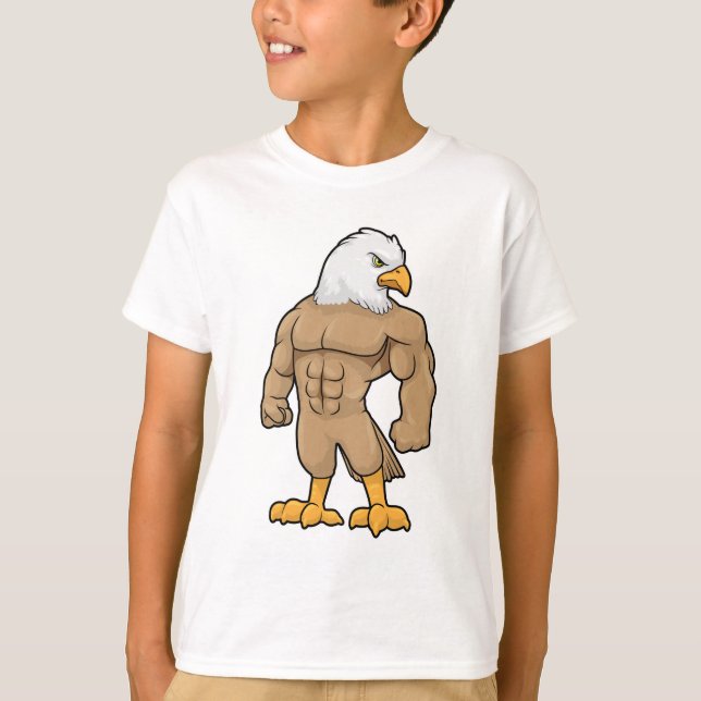 Camiseta Hawk como Bodybuilder com pacote Seis (Frente)