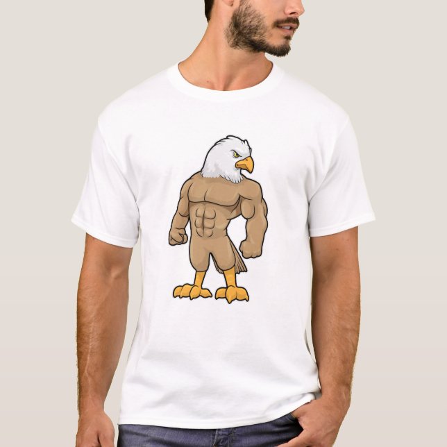 Camiseta Hawk como Bodybuilder com pacote Seis (Frente)