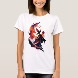 Camiseta Hawk em Abstrato Watercolor Landscape