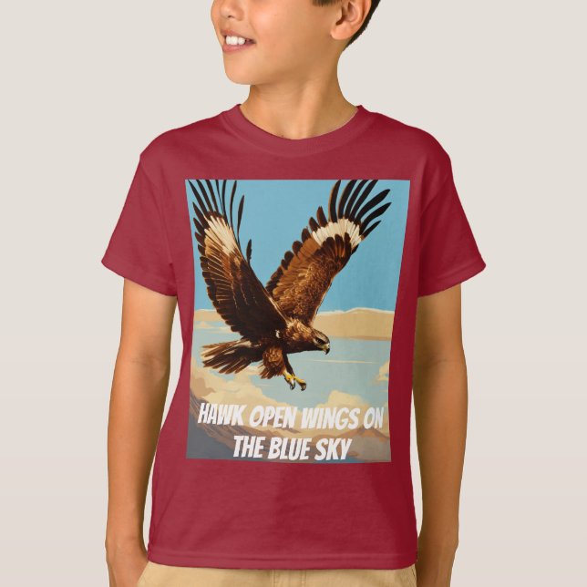 Camiseta "Hawk em Voo - Liberdade e Energia projetados" (Frente)