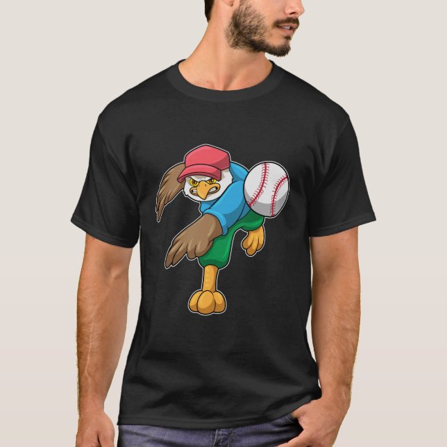 Camiseta Hawk no Baseball com o bastão de Baseball (Frente)