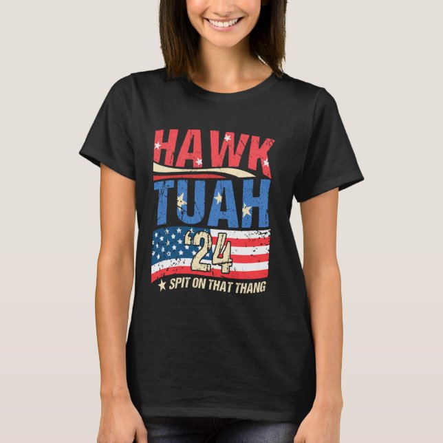Camiseta Hawk Tuah 24 cuspiu Naquele Thang Hawk Tuah 2024 H (Frente)
