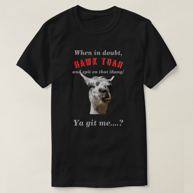Camiseta Hawk tuah cuspindo lama novelty parody DK (Frente do Design)