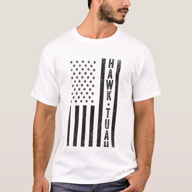 Camiseta Hawk Tuah Cuspiu Naquele Thang Engraçado 4 De Julh (Frente)