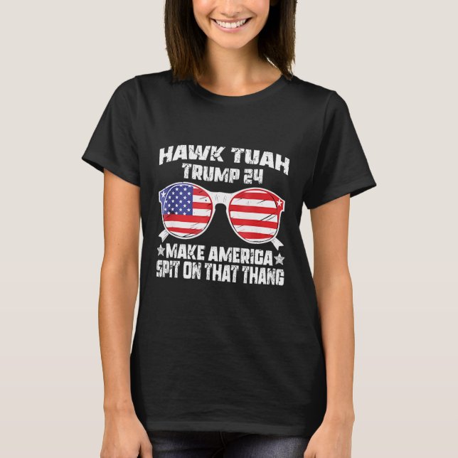 Camiseta Hawk Tuah Funny Viral Humor Meme Girl 24 Tua (Frente)