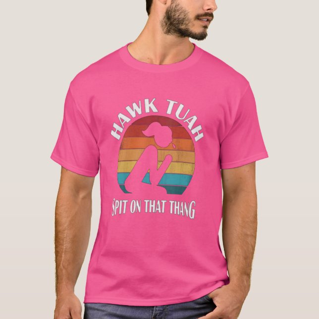 Camiseta Hawk Tuah Retro Sunset Design (Frente)