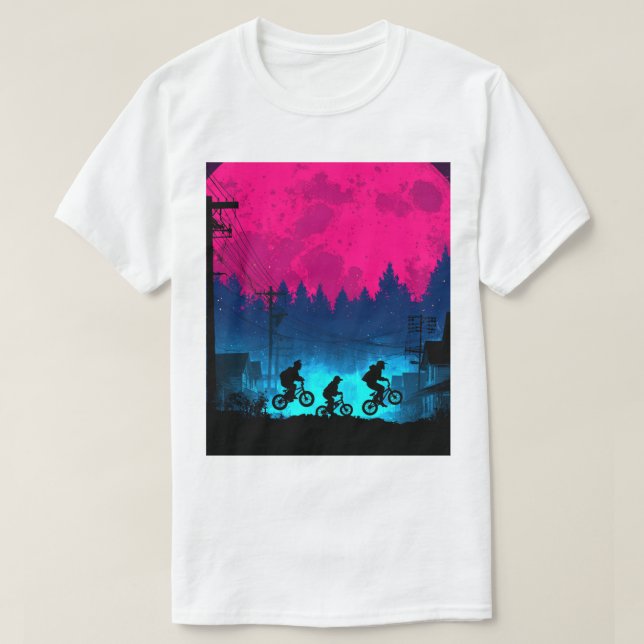 Camiseta Hawkins Night Ride Retro 1985 Stranger Th (Frente do Design)