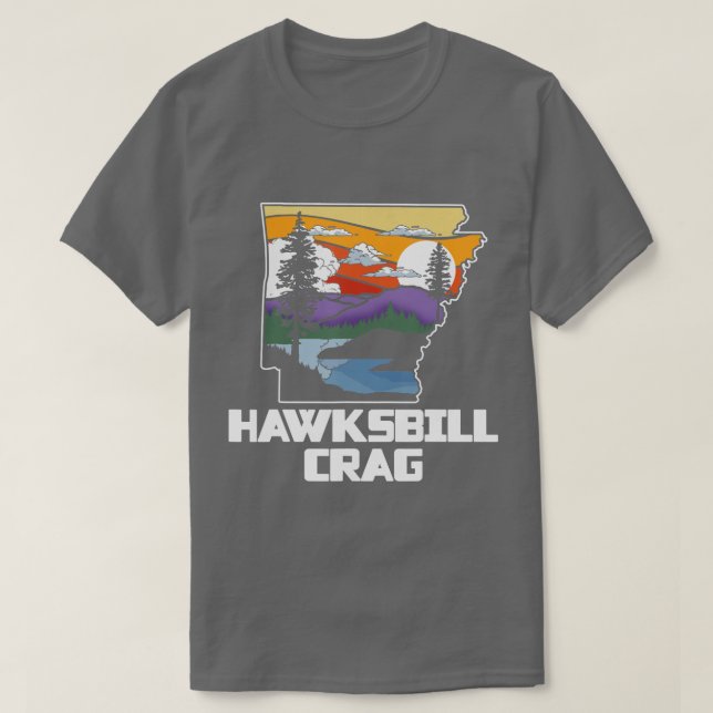 Camiseta Hawksbill Crag Arkansas Artístico Outdoor V (Frente do Design)