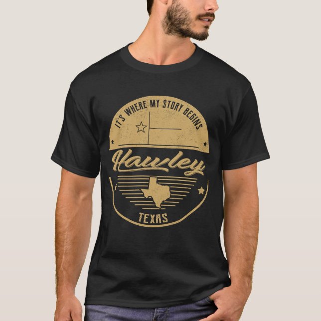Camiseta Hawley Texas É onde minha história começa (Frente)
