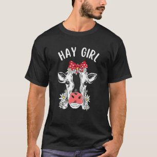 Camiseta Hay Girl Heifer Cute Farmer Bovinos