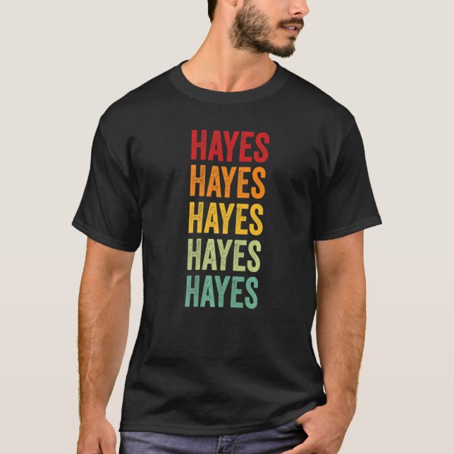 Camiseta Hayes County Nebraska Rainbow Text (Frente)