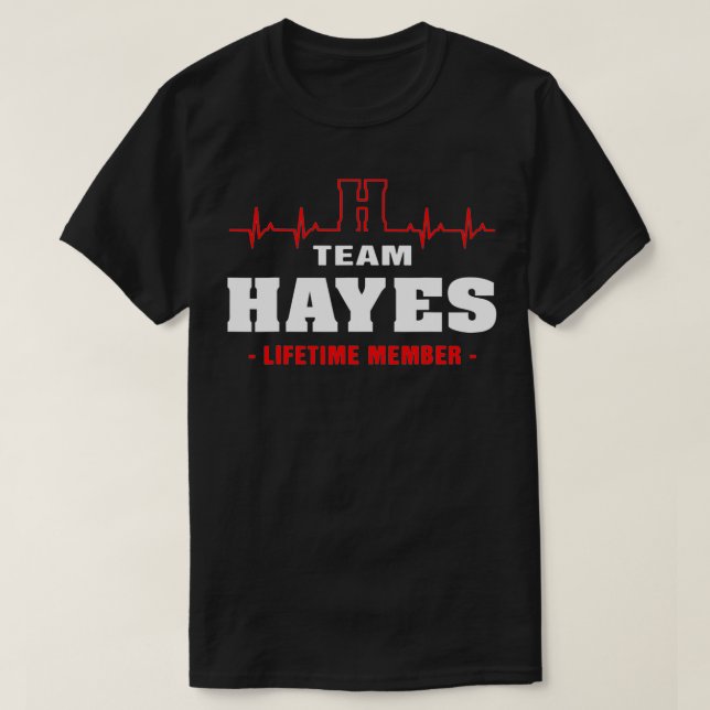 Camiseta Hayes Surname last name Family team Hayes lifetime (Frente do Design)
