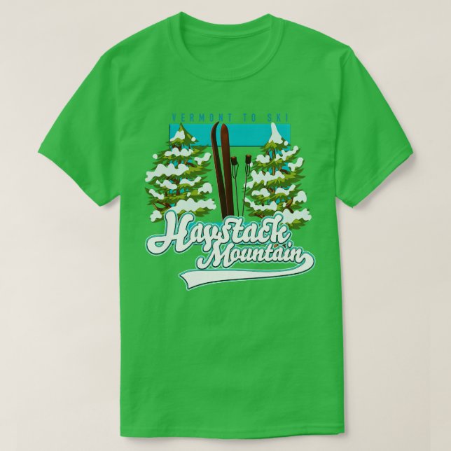 Camiseta Haystack Mountain Vermont USA Ski (Frente do Design)
