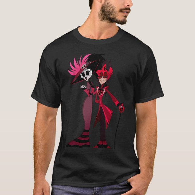 Camiseta Hazbin Hotel Alastor E Rosie (Frente)