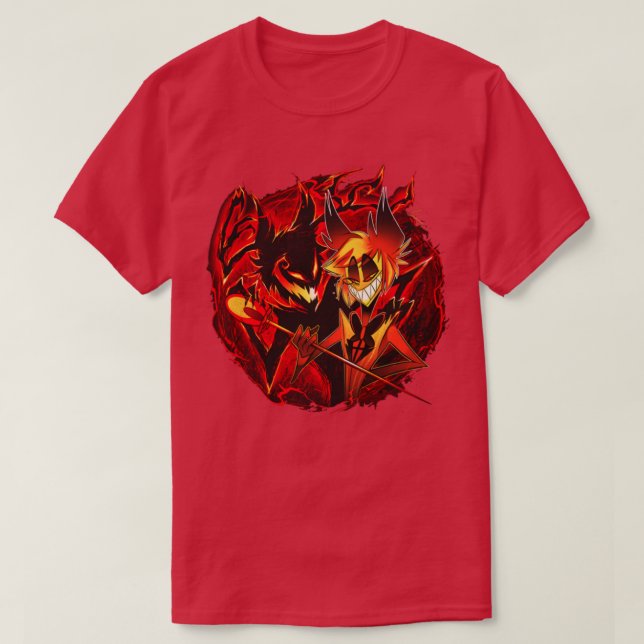 Camiseta Hazbin Hotel vivziepop um lastor e sua sombra (Frente do Design)