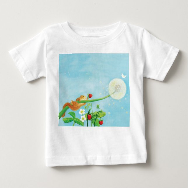 Camiseta Hazel Dormouse, morangos selvagens e cascas de dan (Frente)