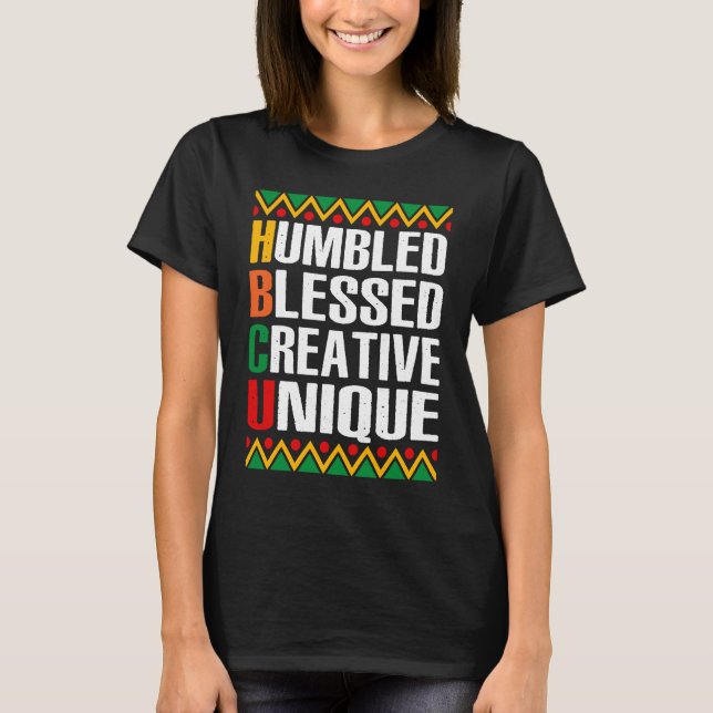 Camiseta HBCU African Humbled Blessed Creative Unique Histo (Frente)