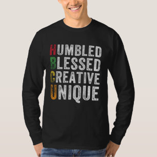 Camiseta HBCU Humilde Abençoado Criativo Único Histórico Af