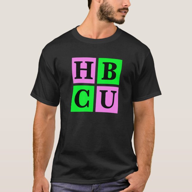 Camiseta HBCU Pink and Green Blocks Love   (Frente)