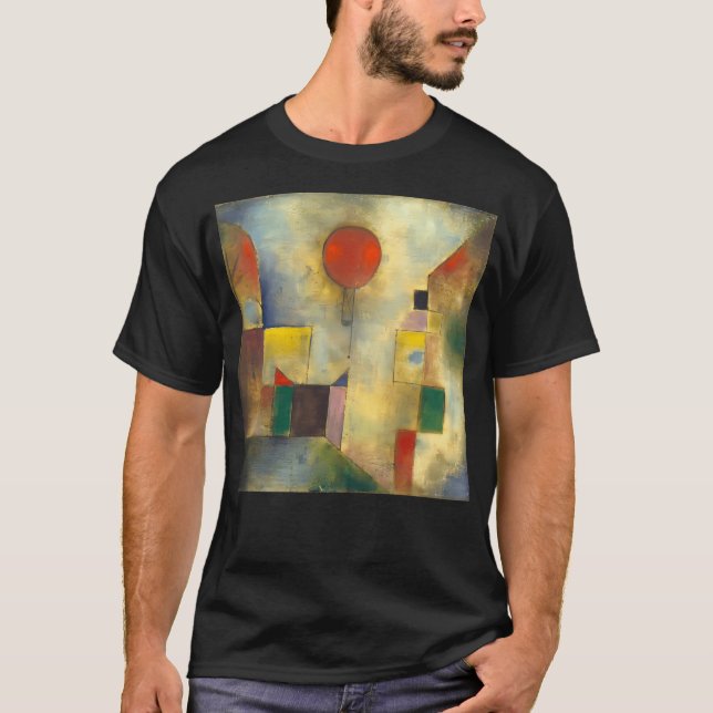Camiseta Hd. Balão Vermelho Por Paul Klee. Alto (Frente)