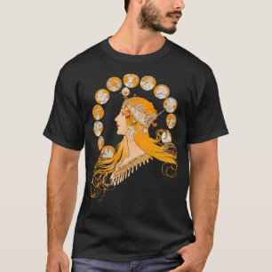 Camiseta Hd. Zodiac Por Alphonse Mucha (Sinais Zodiac