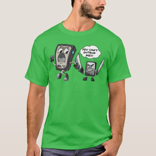 Camiseta HDD VS SSD Jogos e Computador Piada de Novidade am (Frente)
