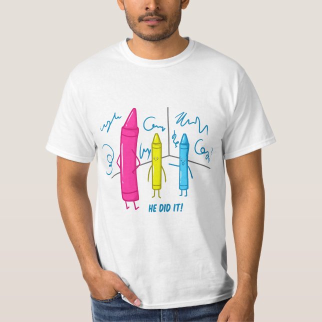 Camiseta He Did It Gift Drawing Painting Shool Teaher  (Frente)