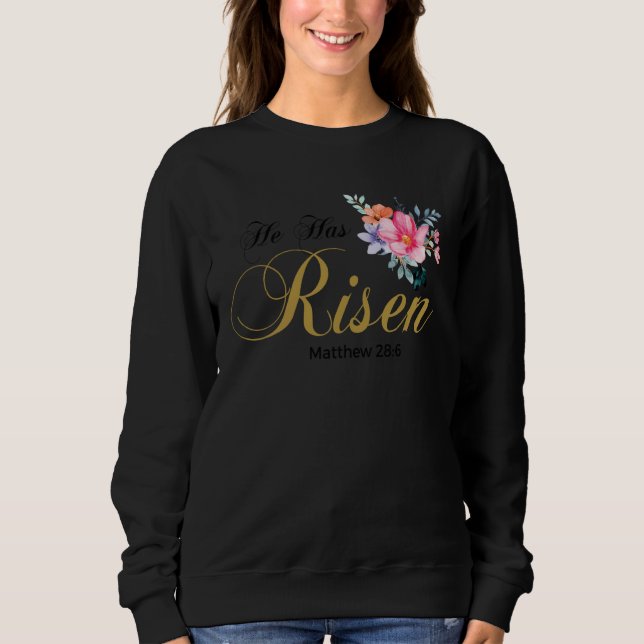 Camiseta He Has Risen Jesus Religous Easter Sunday Christia (Frente)