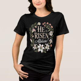 Camiseta He Is Risen Alleluia Floral Christian Easter