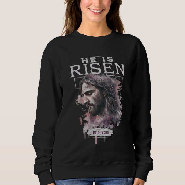 Camiseta He Is Risen Jesus Christian Bible Verse Quote East (Frente)
