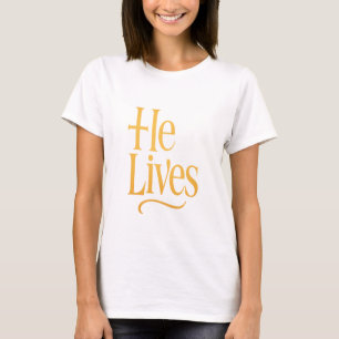 Camiseta He Lives Easter 2026 — Presente Cristão