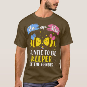 Camiseta He Or She Auntie To Bee Gender Reveal Baby Announc