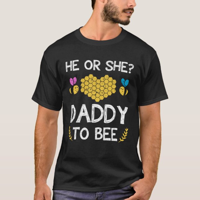 Camiseta He or she daddy to bee Future father to be (Frente)