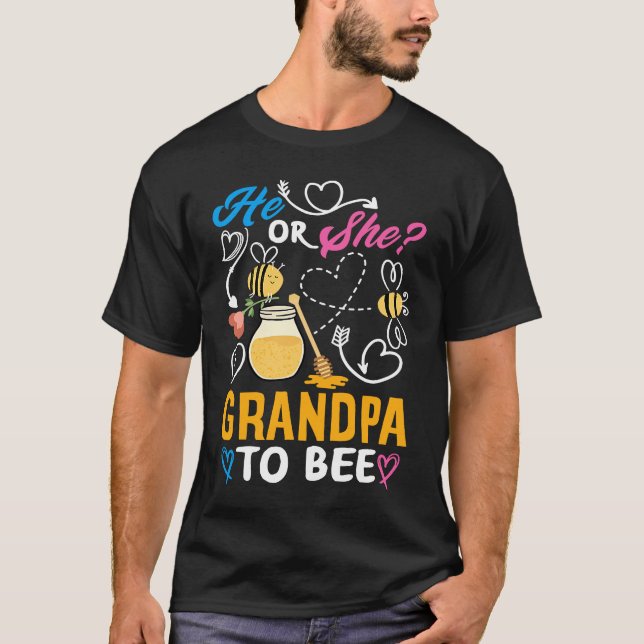 Camiseta He Or She Grandpa To Bee Cute Gender Reveal Party (Frente)