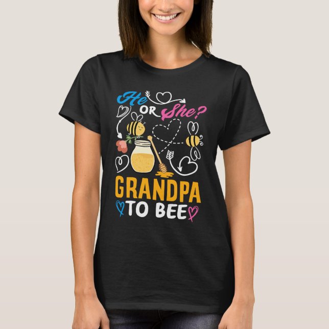Camiseta He Or She Grandpa To Bee Cute Gender Reveal Party (Frente)