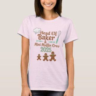 Camiseta Head Elf Baker & Mini Muffin Crew 2025