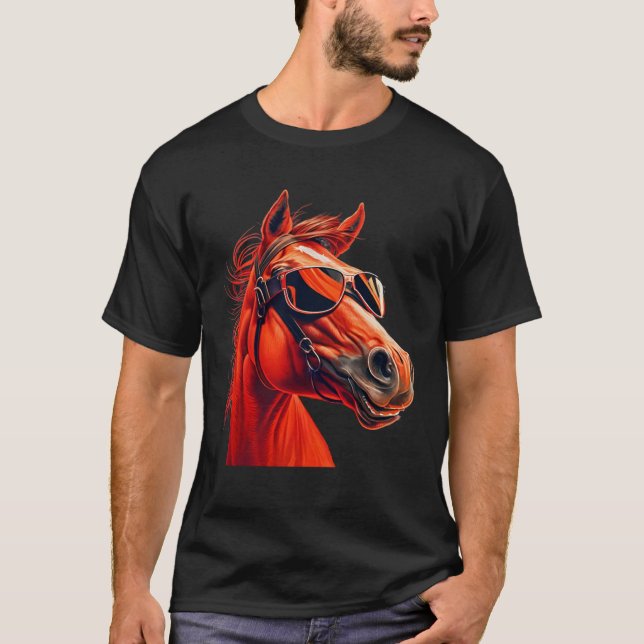 Camiseta Head Horses  Humorous Sunglasses  2 (Frente)