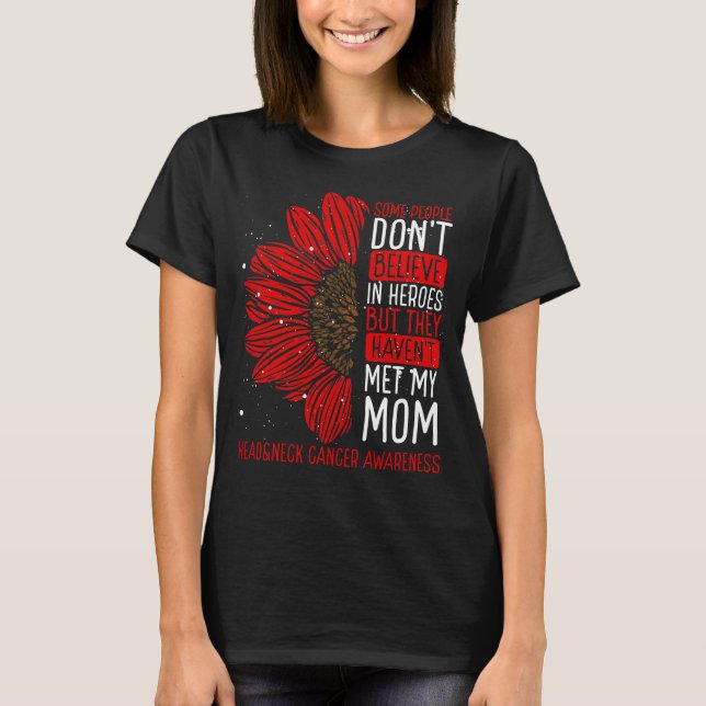 Camiseta Head&Neck Cancer Awareness Ribbon Mom Warrior (Frente)