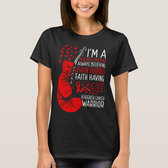 Camiseta Head&Neck Cancer Warrior Awareness Ribbon Disease (Frente)