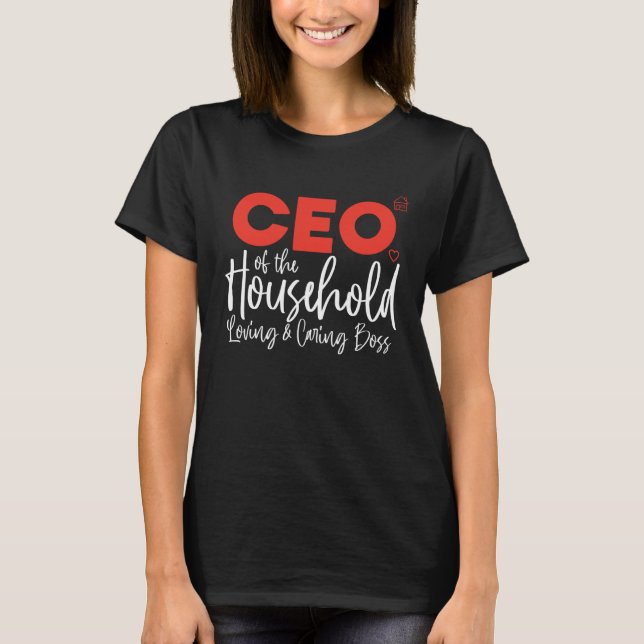 Camiseta Head of Household CEO Boss of Home Mom Mommy Mothe (Frente)